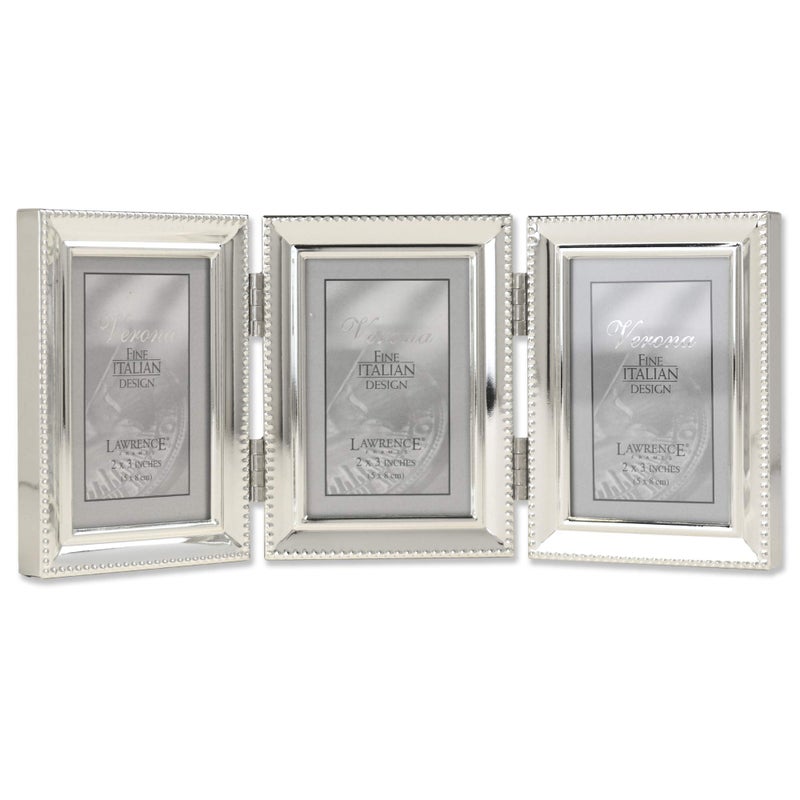 Lawrence Frames - 11623T Lawrence Metals Frame, 8.35"L x 3.66"W Triple, Silver - Image 1